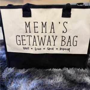 Mema's Getaway Bag - Black and White Tote